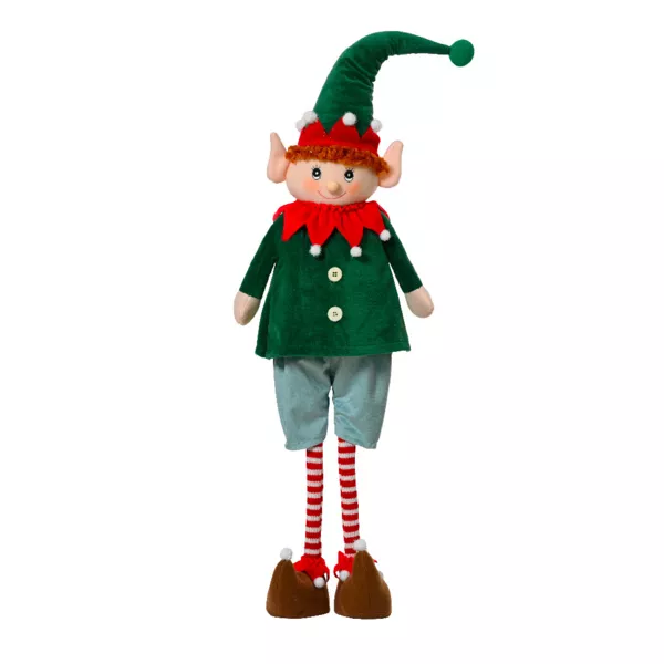Duende bromista de Navidad de pie (H60 cm) Elfo Malo Verde