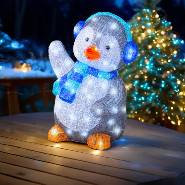 Pingouin lumineux 70 LED (H64 cm) Frizmo Blanc froid