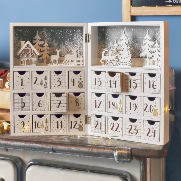Calendario dell'Avvento da riempire (H30 cm) Scandinavia Bianco