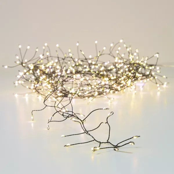 Guirlande lumineuse 6 m 480 Micro LED c�ble noir Luxe Blanc chaud