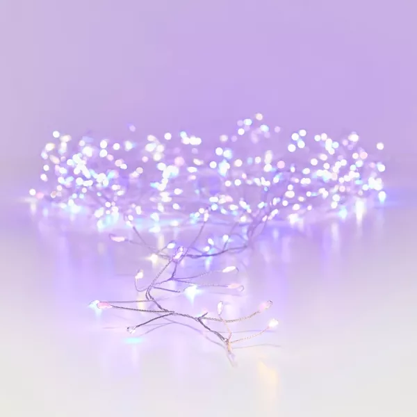 Guirnalda luminosa 12 m 960 Micro LED cable plata Lujo Tricolor Rosa blanco c�lido y fr�o