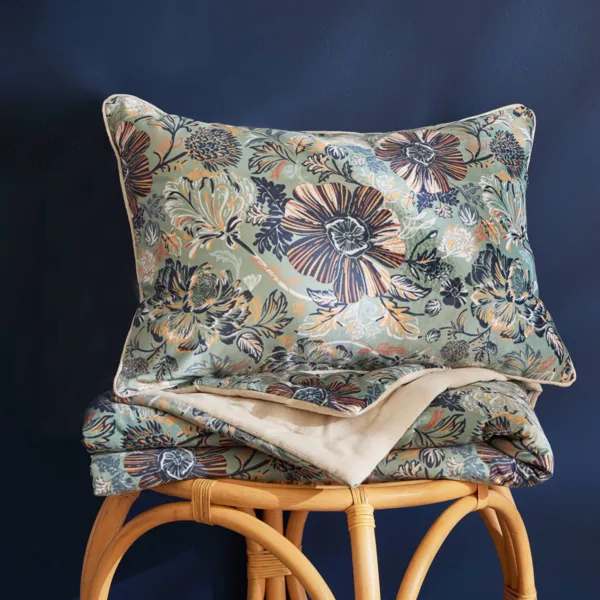 Samtiges rechteckiges Kissen (40 x 60 cm) Dolores Khaki-Gr�n