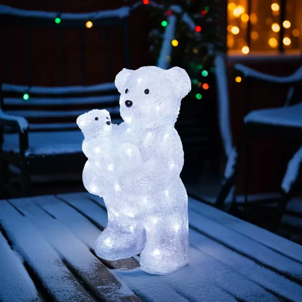 Maman Ours lumineuse 56 LED (H44 cm) B�b� Whisper Blanc froid