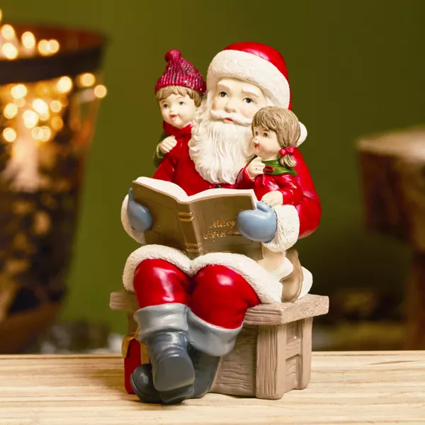 Babbo Natale decorativo (H18 cm) Racconto di Natale Multicolore