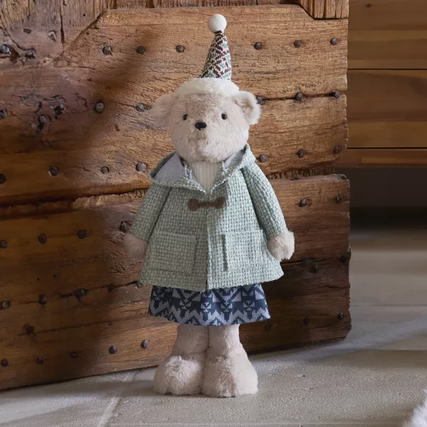 Osita de nieve (H53 cm) Gabrielle Beige y Verde Pino claro