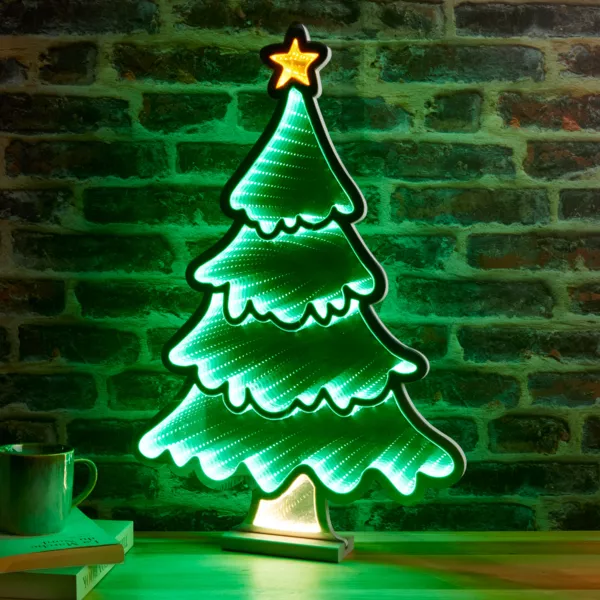 Verlichte kerstboom 321 LED (H60 cm) Infinity Groen