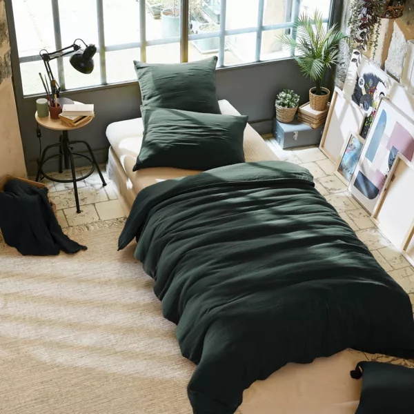 Bettbezug aus Musselin (140 x 200 cm) Ga�a Tannengr�n