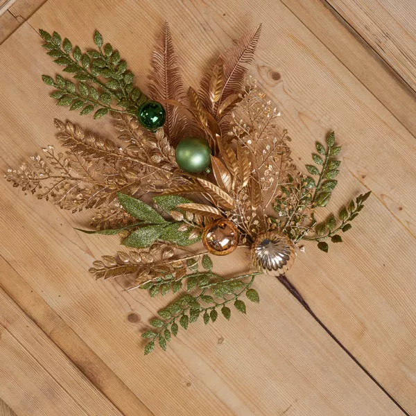 Branche de feuille  (H75 cm) Majesty Vert et dor�