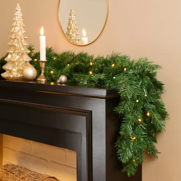 Ghirlanda luminosa di abete (180 cm - D25) Reale Verde e bianco caldo