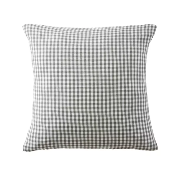 Federa quadrata in garza di cotone (80 x 80 cm) Ga�a Vichy Verde rosmarino