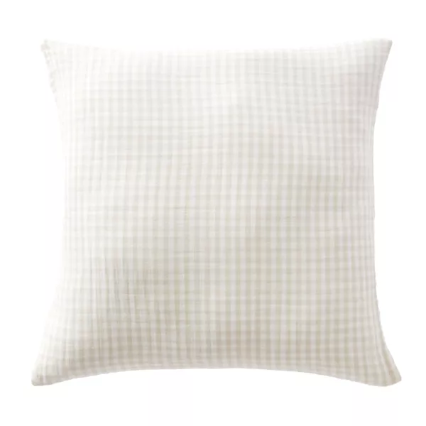 Federa Quadrata in garza di cotone (80 x 80 cm) Ga�a Vichy Beige