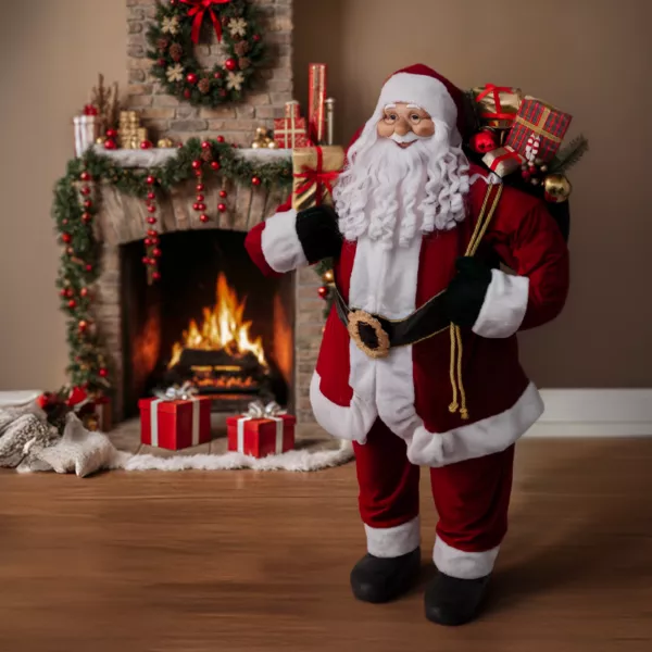 Kerstman Velours H124 cm