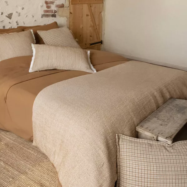 Trapunta in cotone (90 x 220 cm) Jamy Marrone