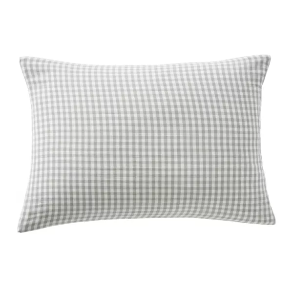 Rechteckiger Musselin-Kopfkissenbezug (50 x 70 cm) Ga�a vichy Eukalyptusgr�n