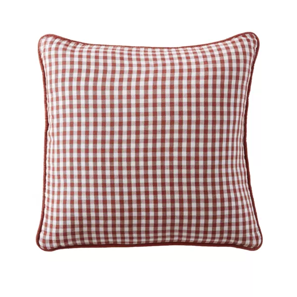 Coussin carr� gaze de coton (45 x 45 cm) Ga�a vichy Terracotta