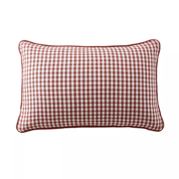 Coussin rectangulaire gaze de coton (40 x 60 cm) Ga�a vichy Terracotta