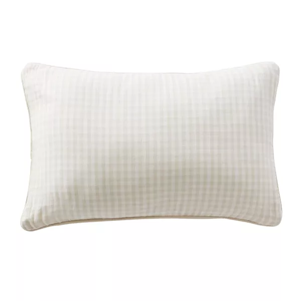 Coussin rectangulaire gaze de coton (40 x 60 cm) Ga�a vichy Beige