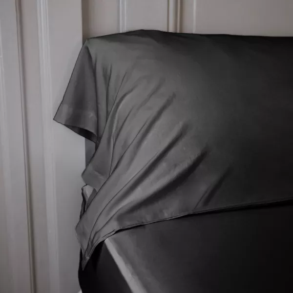 Nackenrollenbezug Bambus-Satin (L185 cm) Sienna Schwarz