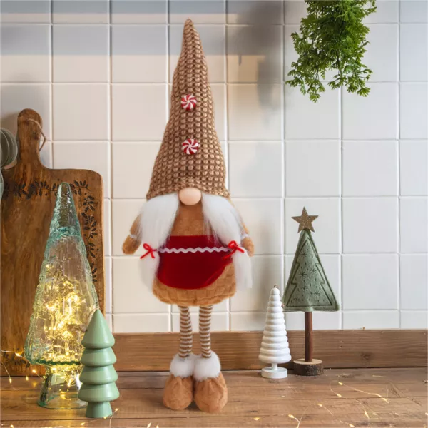 Lutin de No�l debout (H64 cm) Miss Caram�lio Beige