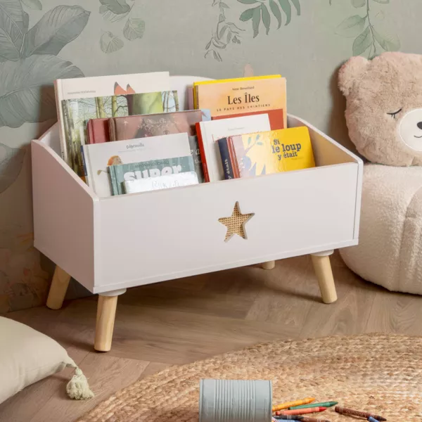 Spielzeugkiste Kinderzimmer Holz (H44 cm) Stars Wei�