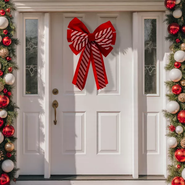 Schleife mit Schleifen 60 cm Rot - Weihnachtsdeko