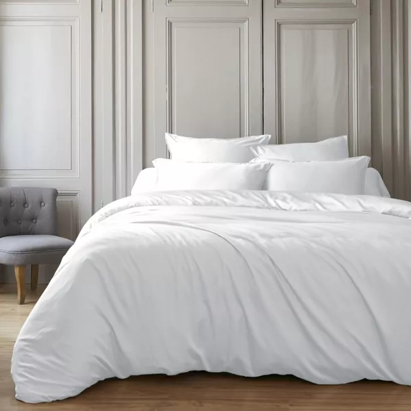 Housse de couette satin de bambou (200 x 200 cm) Sienna Blanc chantilly
