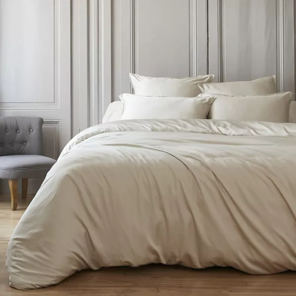 Bambussatin dynebetr�k (280 x 240 cm) Sienna Beige