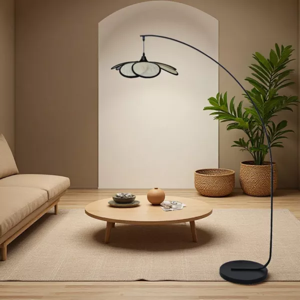 Design-Stehlampe Bl�tenblatt (H156 cm) Teruel Schwarz