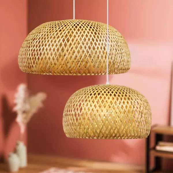 Lot de 2 suspensions en bambou (D61-D39 cm) Manacor Naturel