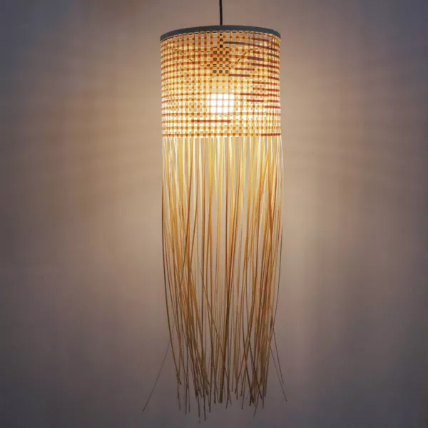 Hanglamp met franjes van bamboe (H85 cm) Maoki Natuurlijk