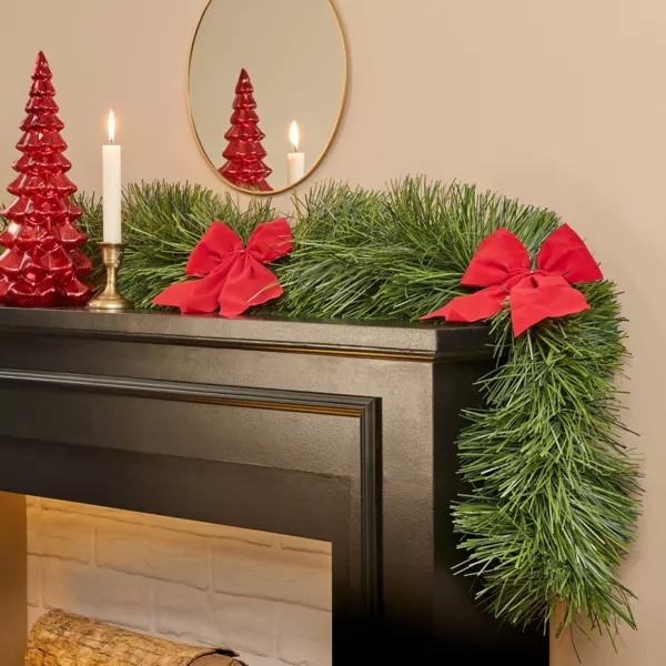 Guirlande de sapin (270 cm) Noeux  Rouge