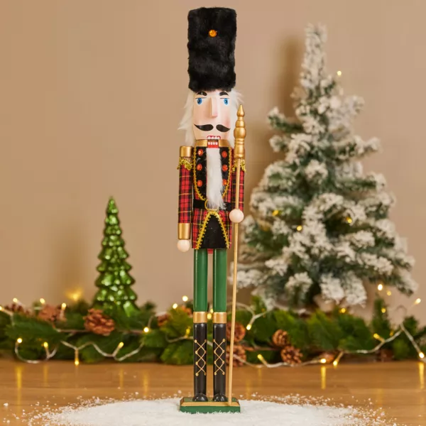 Houten Notenkraker Soldaat (H61 cm) Ernest en Beer Muts