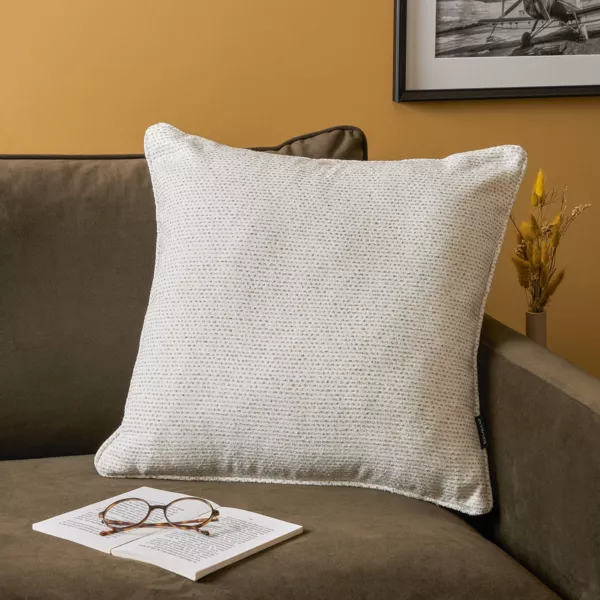 Coussin carr� tiss� (50 x 50 cm) Oscar Ivoire