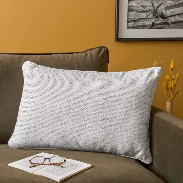 Coussin rectangulaire tiss� (40 x 60 cm) Oscar Gris perle