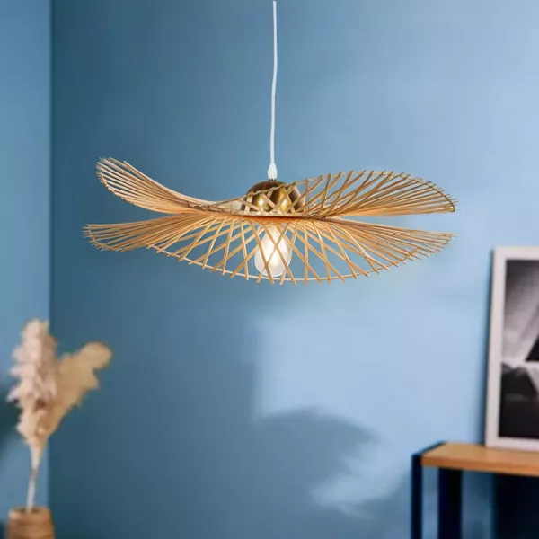 Sospensione luminosa in bamb� (D55 cm) M�rida  Naturale