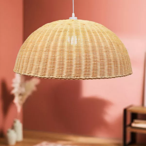 Suspension lumineuse en bambou tress� (D60 cm) Eivissa Naturel