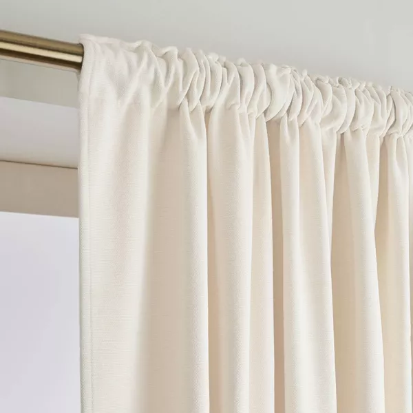 Rideau obscurcissant thermique galon fronceur (140 x 240 cm) Minuit Beige sable - Rideau / Voilage / Store - Eminza