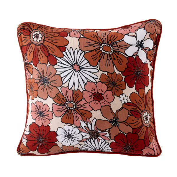 Cuscino quadrato in garza di cotone (45 x 45 cm) Gaïa azalea Terracotta