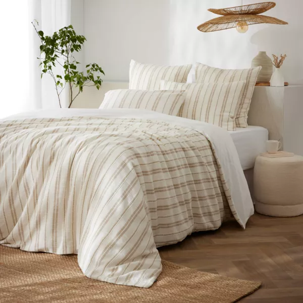 Reversibel dynebetr�k i tekstureret bomuld og percale (260 x 240 cm) Alice Ficelle