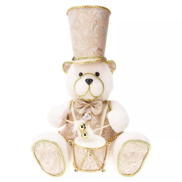 Kerstbeer decoratie (H33 cm) Majestueuze muzikant goud