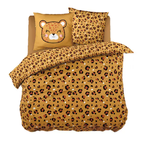 Funda n�rdica y dos fundas de almohada infantil de algod�n (200 x 200 cm) Lola Caramel