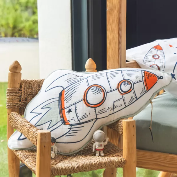 Kinderkussen wolk katoen (60 x 30 cm) Galaxie Wit