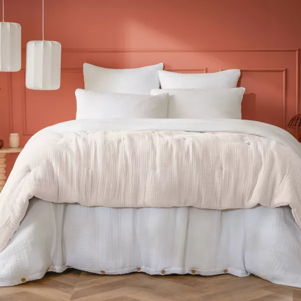 Vierlaags katoenen dekbed (90 x 220 cm) Victoria x Ga�a Beige pampa