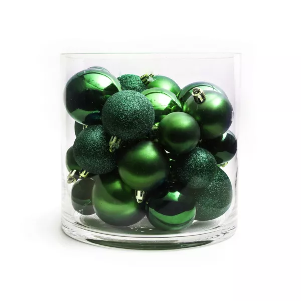Lot de 30 boules de No�l assorties New Alpine Vert sapin