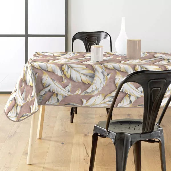 Waterdichte rechthoekige PVC gecoate tafelkleed (240 x 140 cm) Ebany Chocolade