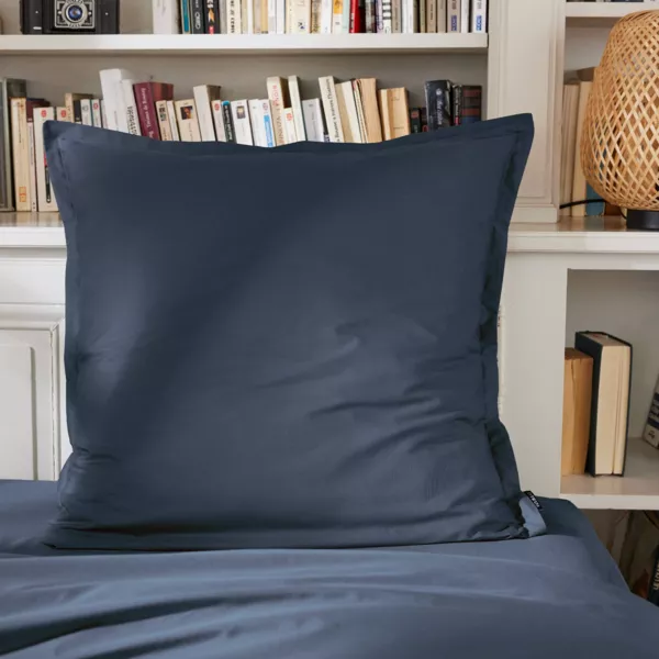 Federa quadrata percalle di cotone (65 cm) Cali Blu marine