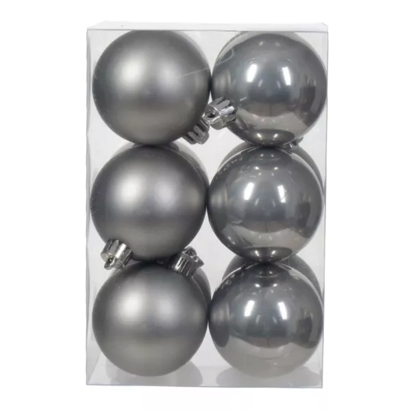 Confezione di 12 palline di Natale (D60 mm) Alpine Grigo marmo