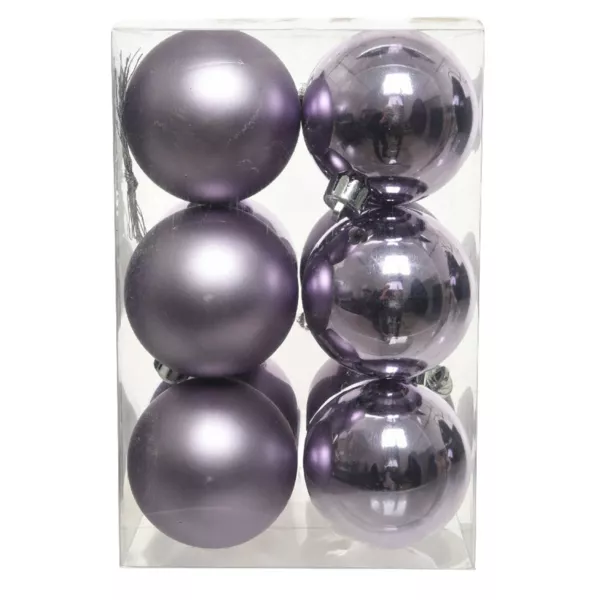 Lot de 12 boules de No�l (D60 mm) Alpine Lilas