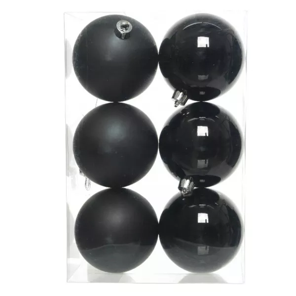 Lot de 6 boules de No�l (D80 mm) Alpine Noir