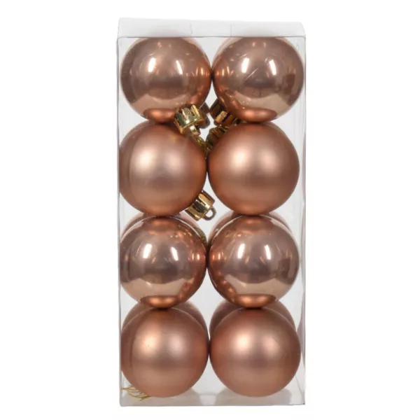 Confezione di 16 palline di Natale (D40 mm) Alpine Rosa scintillate